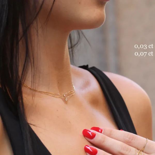 Sale I silenzi dove inizia il rosso. Necklace (0,014 | 0,03 | 0,07 ct) Necklaces